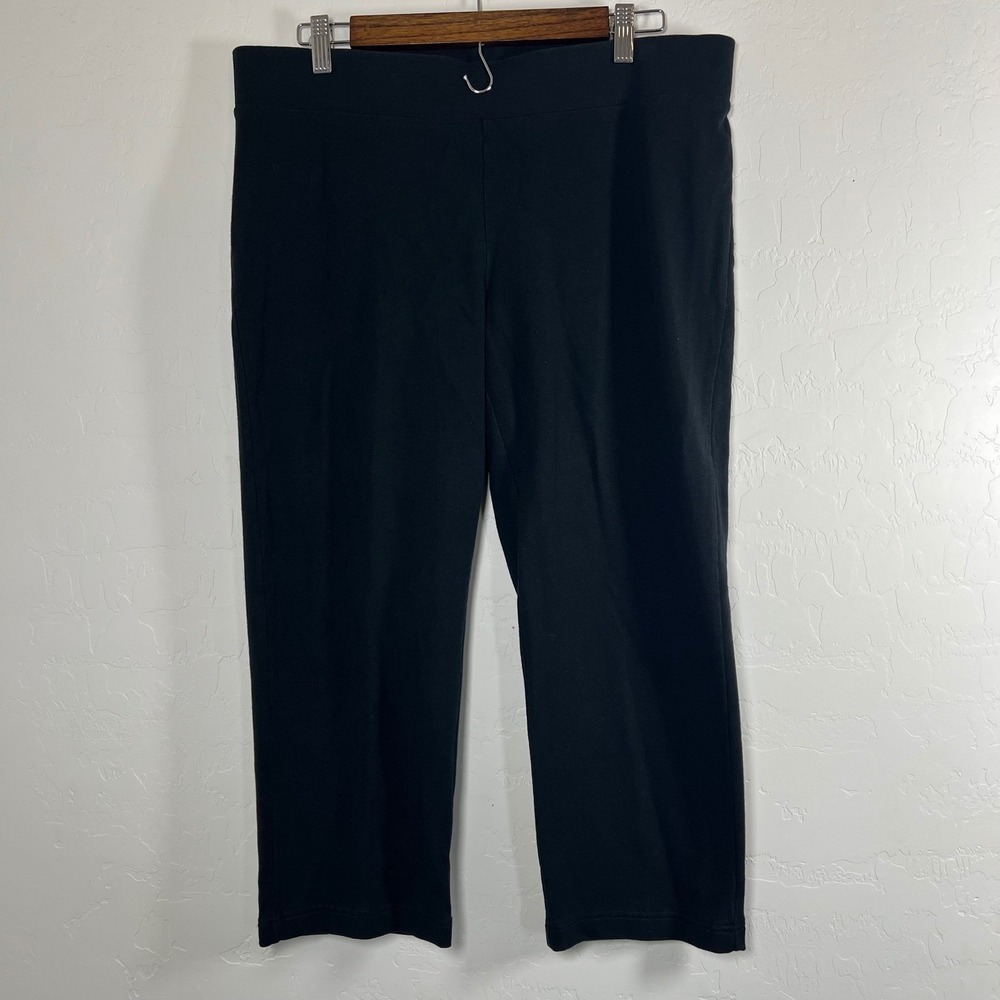 Pure Jill J Jill Slim Leg Cropped Pants Womens size M Black Pima Cotton Modal